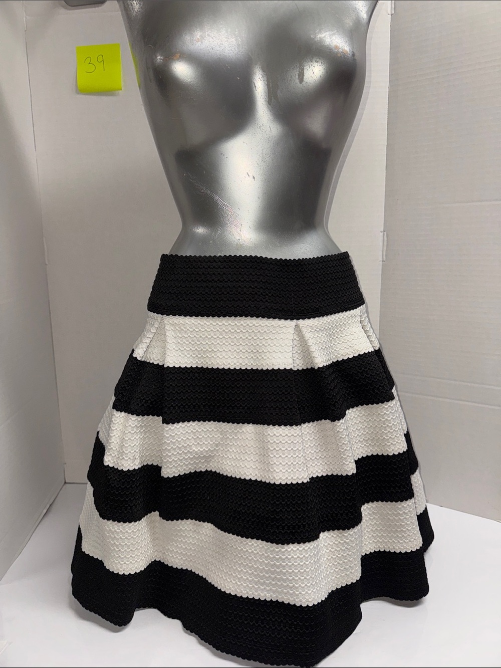 Black and White Striped Skirt